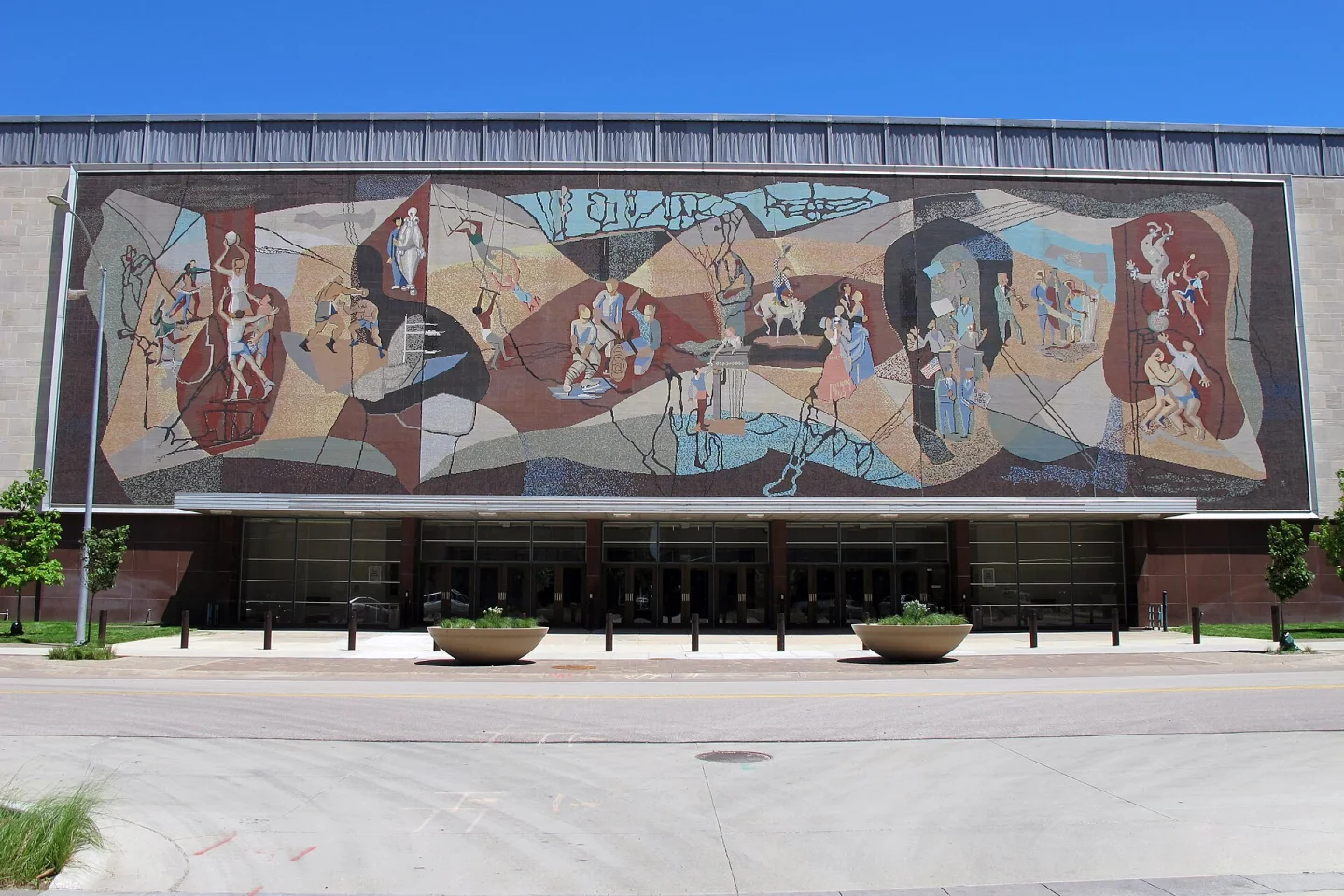 The Pershing Center ceramic mural in its original Lincoln location